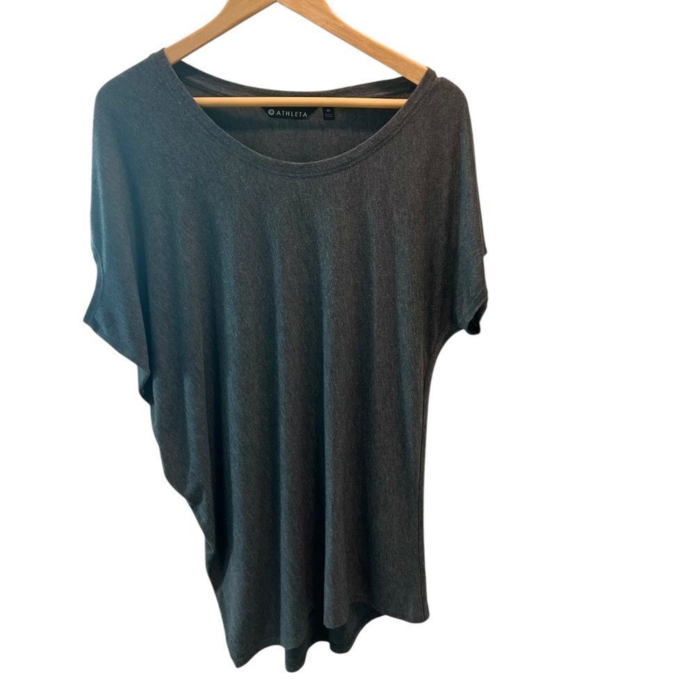 Athleta Dark Gray Dolman Sleeve Relaxed Fit Tee Size Medium
